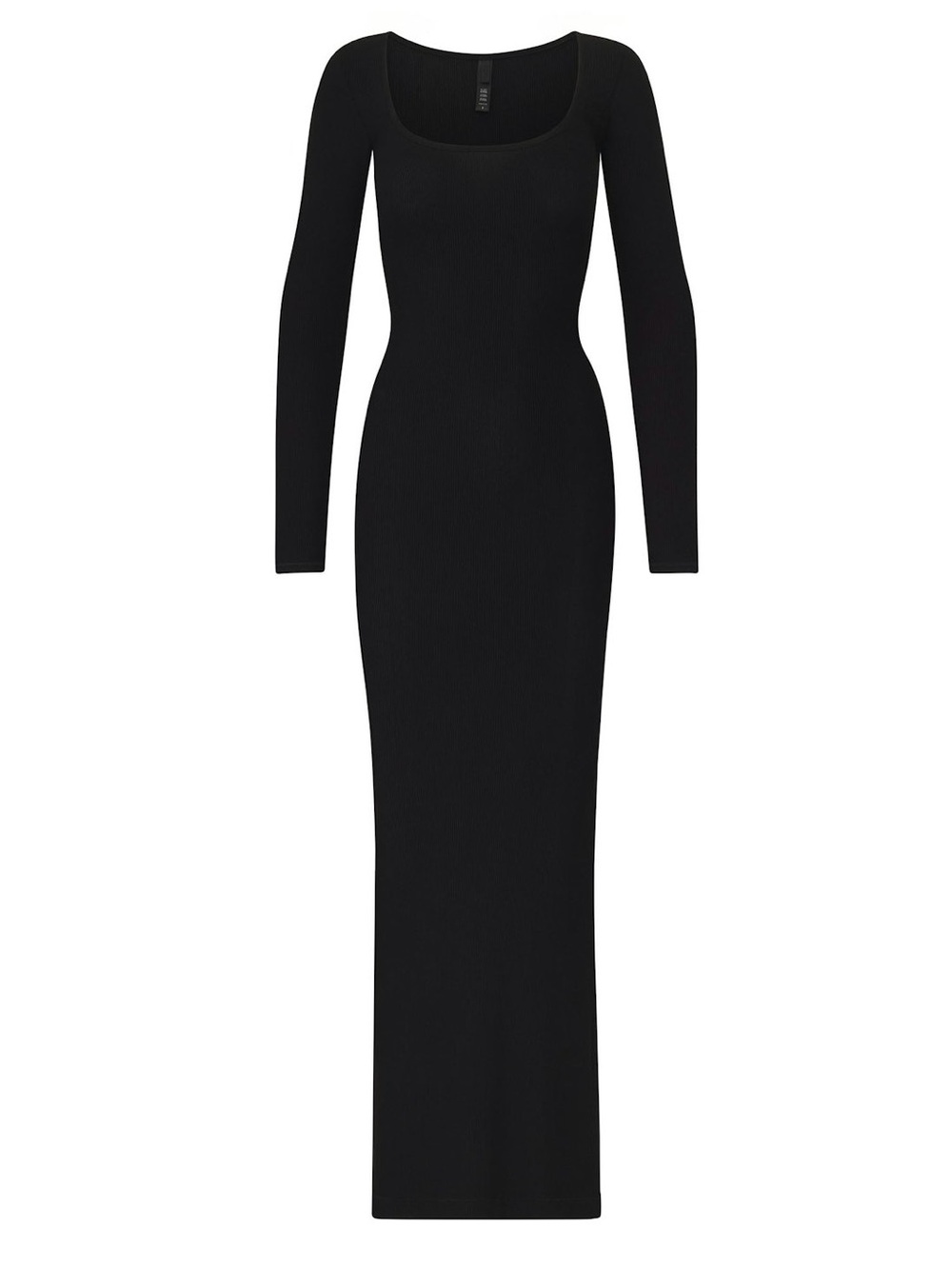 SKIMS Black Long-Sleeve Scoop Neck Maxi Dress